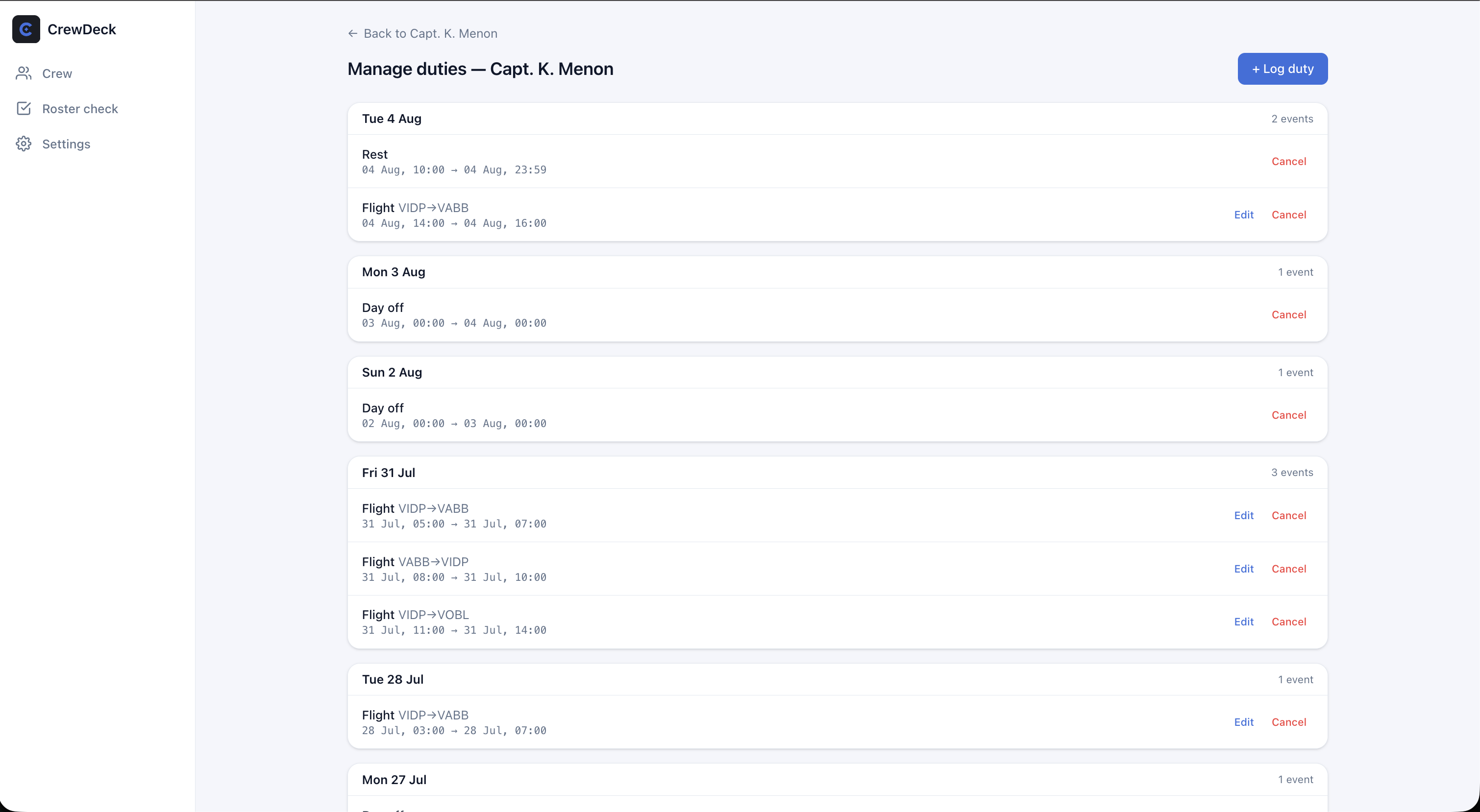 Append-only audit trail